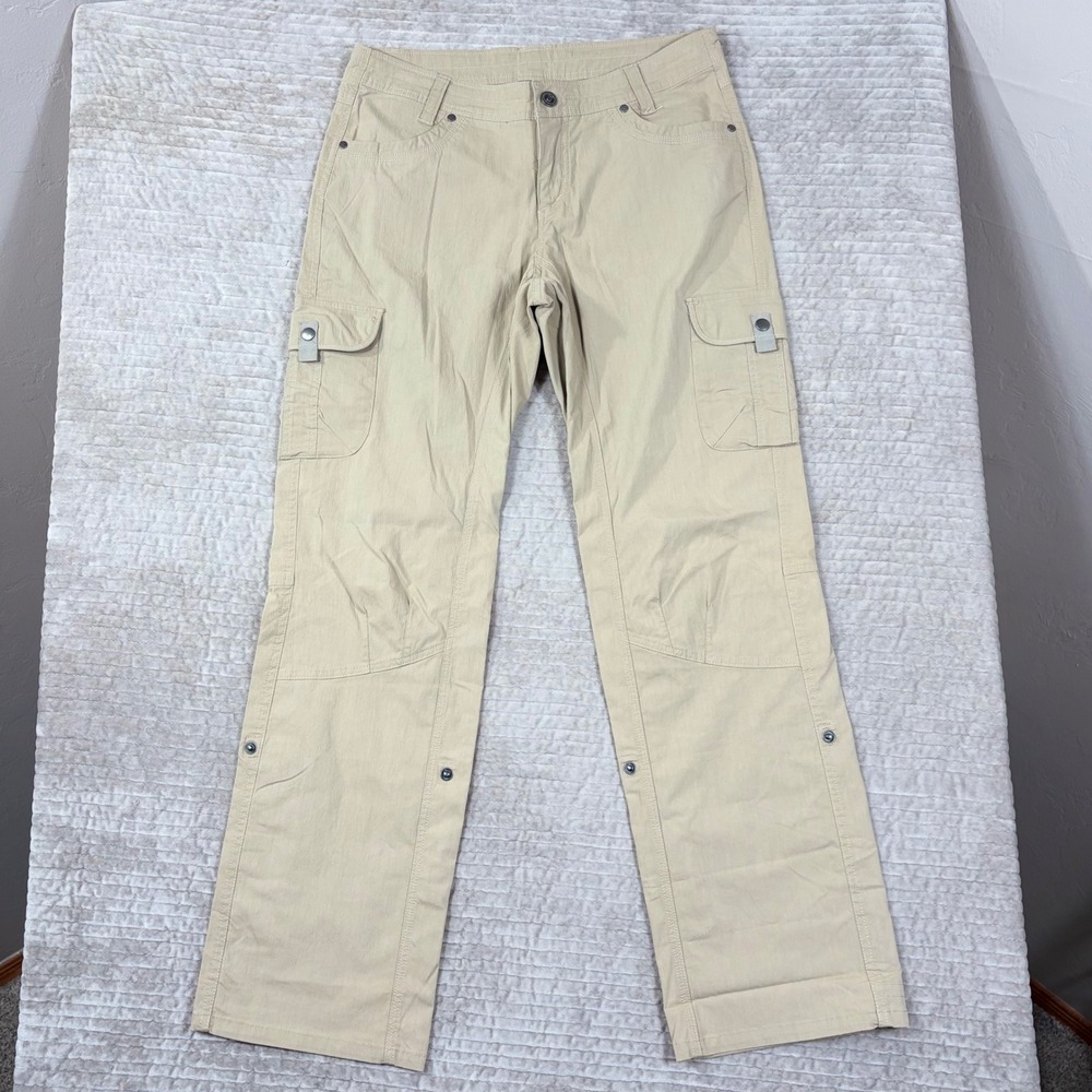 Kuhl Splash Roll Up‎ Cargo Pants Khaki Tan Hiking Outdoor Womens 10 Reg